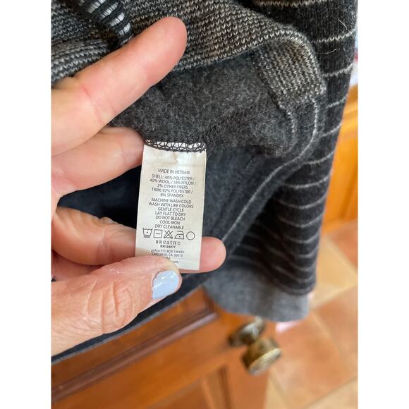 Prana Mens Breathe Rohan Sweater Wool Blend Gray/black XL - Picture 7 of 8